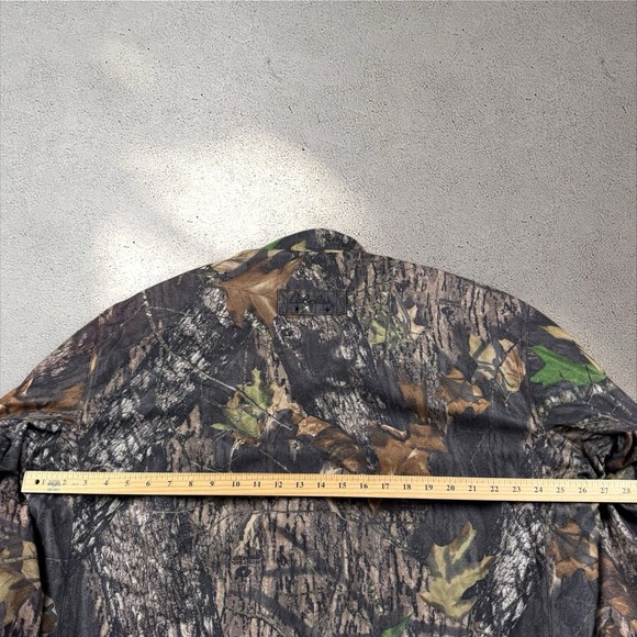 Cabelas Jacket Sz L Green Mossy Oak Break Up Camo Fleece Lined Hunting Outdoor - Picture 5 of 5